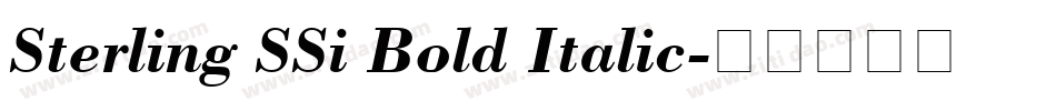 Sterling SSi Bold Italic字体转换